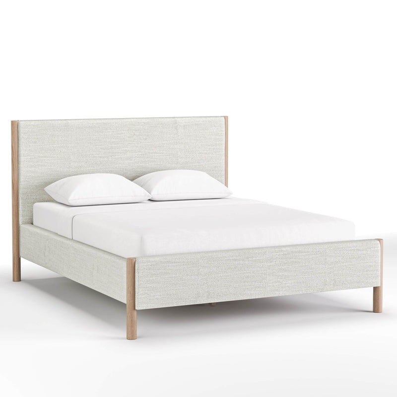 Rustic Classics Bed Queen Tofino Upholstered Oak Platform Bed in Beachwood - Available in 2 Sizes