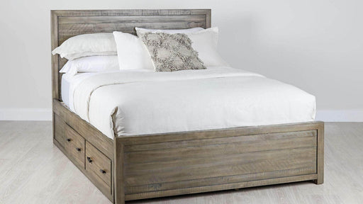 Rustic Classics Bed Queen Whistler Reclaimed Wood Platform Bed with 4 Storage Drawers in Grey - Available in 2 Sizes
