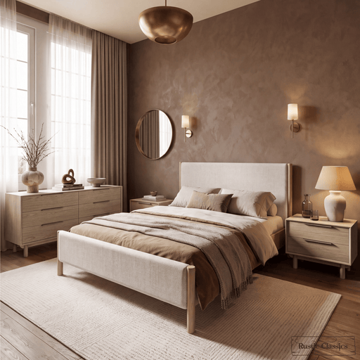 Rustic Classics Bed Tofino Upholstered Oak Platform Bed in Beachwood - Available in 2 Sizes