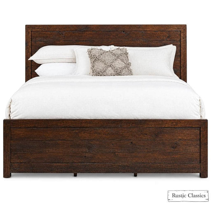 Rustic Classics Bed Whistler Reclaimed Wood Platform Bed with 4 Storage Drawers in Brown - Available in 2 Sizes