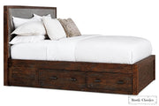 Rustic Classics Bed Whistler Reclaimed Wood Platform Bed with 4 Storage Drawers in Brown - Available in 2 Sizes