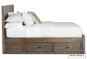 Rustic Classics Bed Whistler Reclaimed Wood Platform Bed with 4 Storage Drawers in Grey - Available in 2 Sizes
