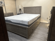 Rustic Classics Bed Whistler Reclaimed Wood Platform Bed with 4 Storage Drawers in Grey - Available in 2 Sizes
