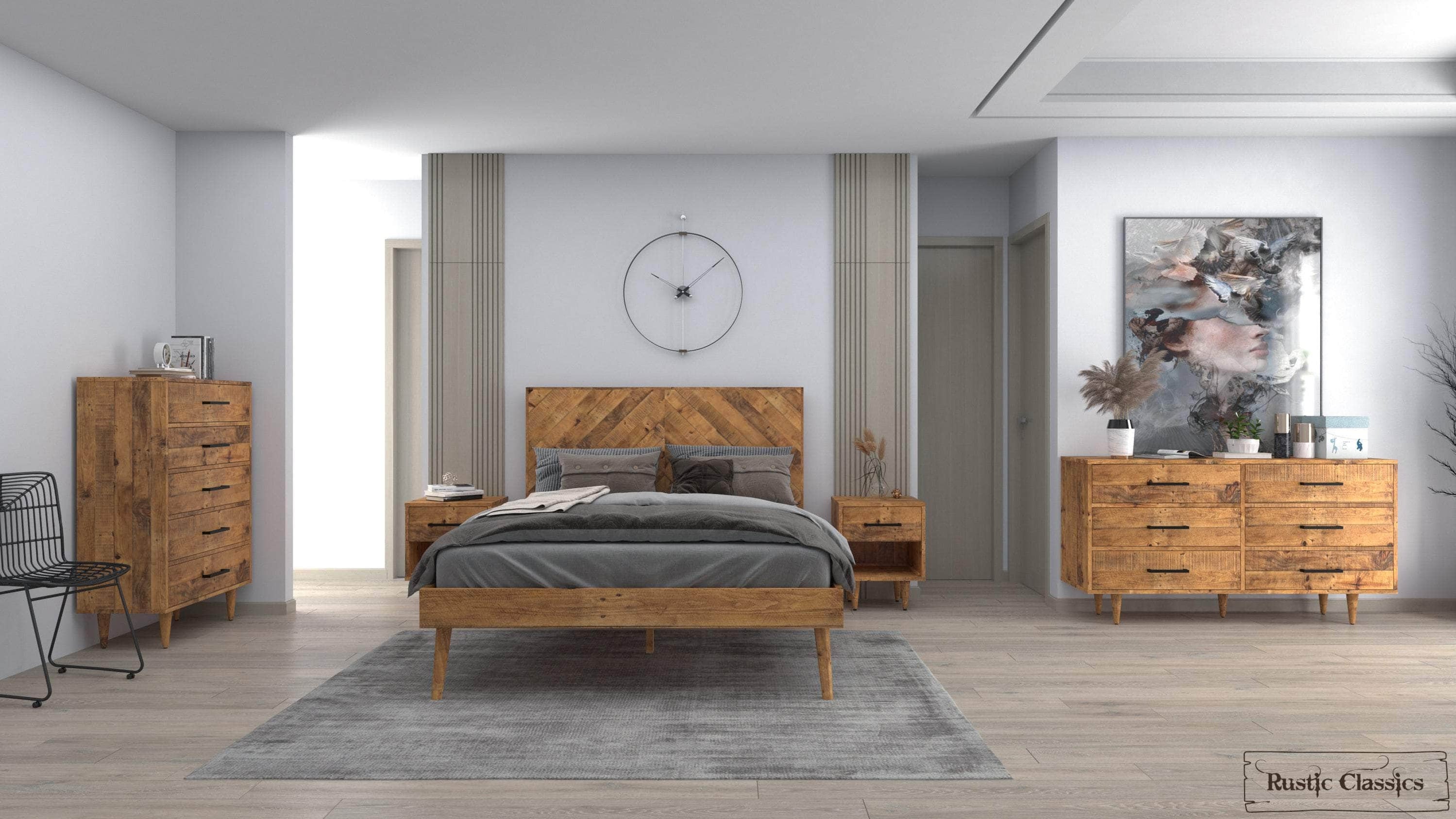 Rustic Classics Cypress 5 Piece Reclaimed Wood Platform Bedroom ...
