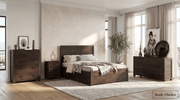 Rustic Classics Bedroom Set Whistler 4 Piece Reclaimed Wood Storage Platform Bedroom Furniture Set in Brown - Available in 2 Sizes