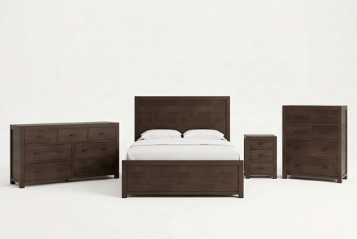 Rustic Classics Bedroom Set Whistler 4 Piece Reclaimed Wood Storage Platform Bedroom Furniture Set in Brown - Available in 2 Sizes
