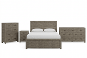 Rustic Classics Bedroom Set Whistler 4 Piece Reclaimed Wood Storage Platform Bedroom Furniture Set in Grey - Available in 2 Sizes