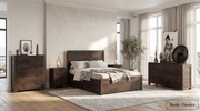 Rustic Classics Bedroom Set Whistler 5 Piece Reclaimed Wood Storage Platform Bedroom Furniture Set in Brown - Available in 2 Sizes