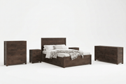 Rustic Classics Bedroom Set Whistler 5 Piece Reclaimed Wood Storage Platform Bedroom Furniture Set in Brown - Available in 2 Sizes