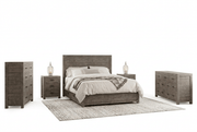 Rustic Classics Bedroom Set Whistler 5 Piece Reclaimed Wood Storage Platform Bedroom Furniture Set in Grey - Available in 2 Sizes