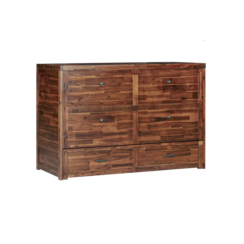 Rustic Classics Cherry Stow Queen Size Murphy Bed Cabinet with Gel Memory Foam Mattress - Available in 4 Colours