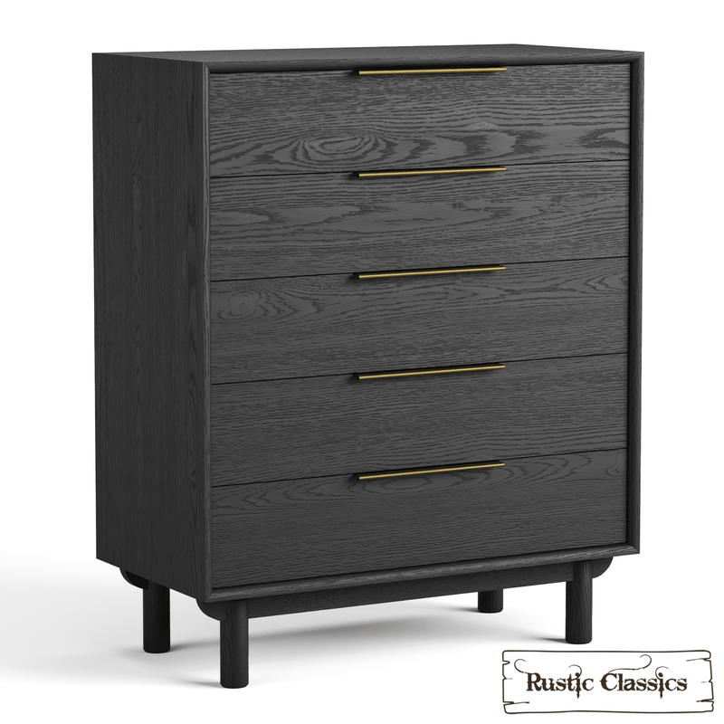 Rustic Classics Drawer Chest Muskoka Oak 5 Drawer Chest in Black