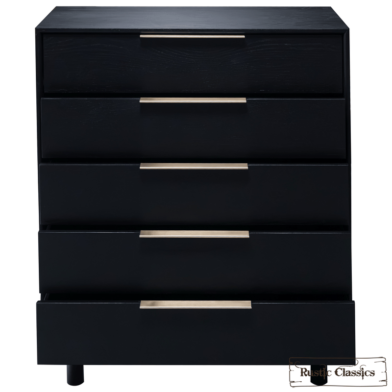 Rustic Classics Drawer Chest Muskoka Oak 5 Drawer Chest in Black