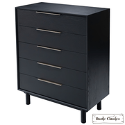 Rustic Classics Drawer Chest Muskoka Oak 5 Drawer Chest in Black