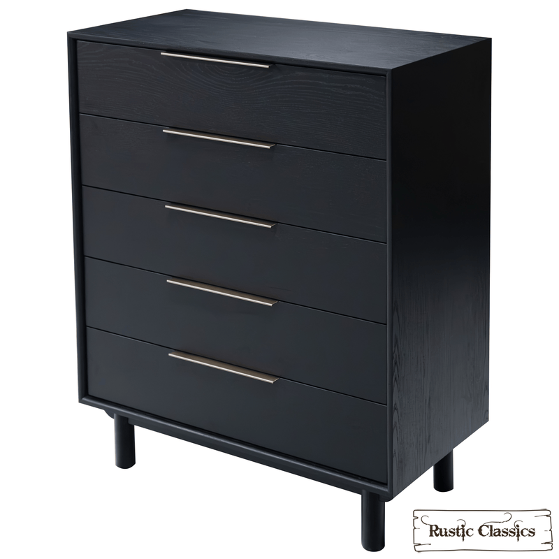 Rustic Classics Drawer Chest Muskoka Oak 5 Drawer Chest in Black