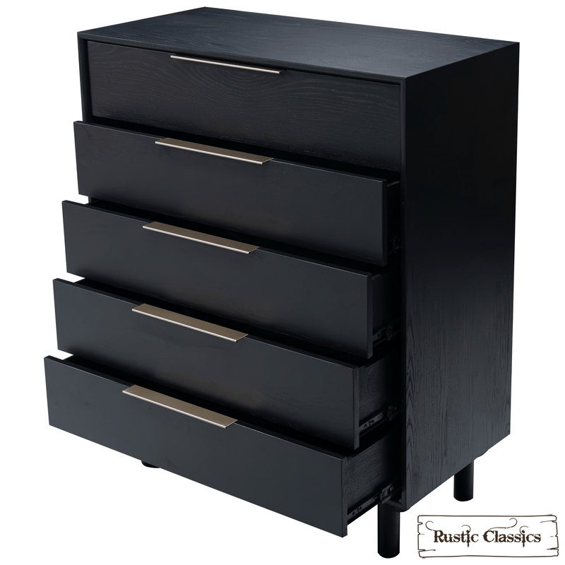 Rustic Classics Drawer Chest Muskoka Oak 5 Drawer Chest in Black