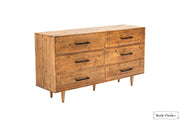 Rustic Classics Dresser Cypress Reclaimed Wood 6 Drawer Dresser in Spice