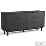 Rustic Classics Dresser Muskoka Oak 6 Drawer Dresser in Black