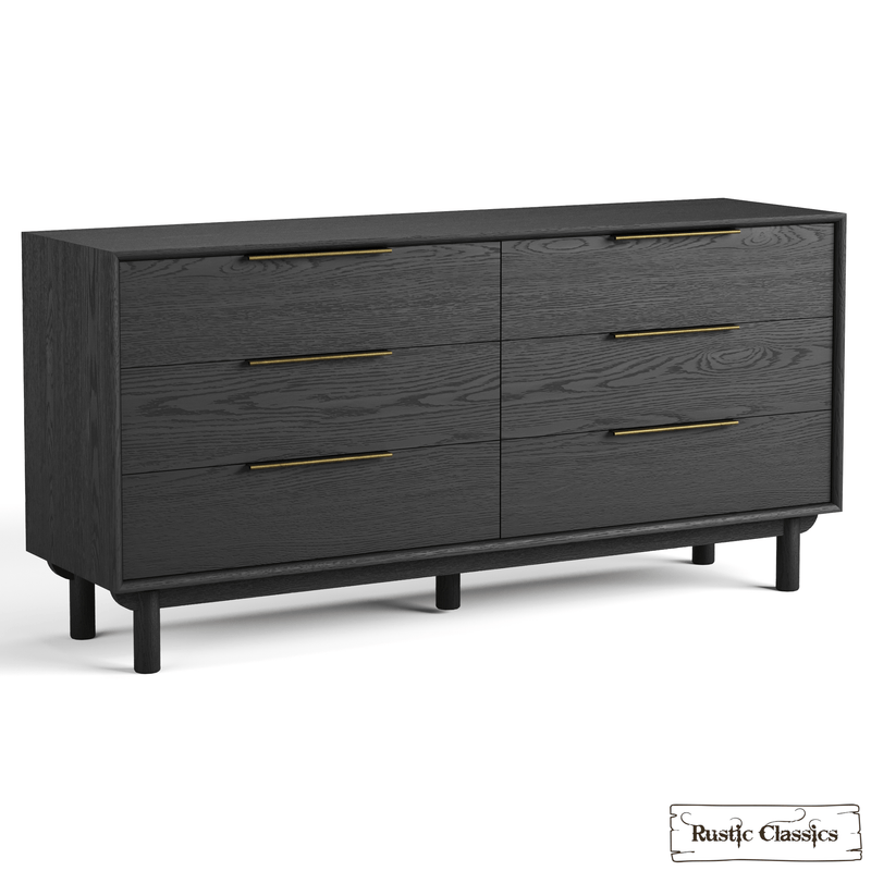 Rustic Classics Dresser Muskoka Oak 6 Drawer Dresser in Black