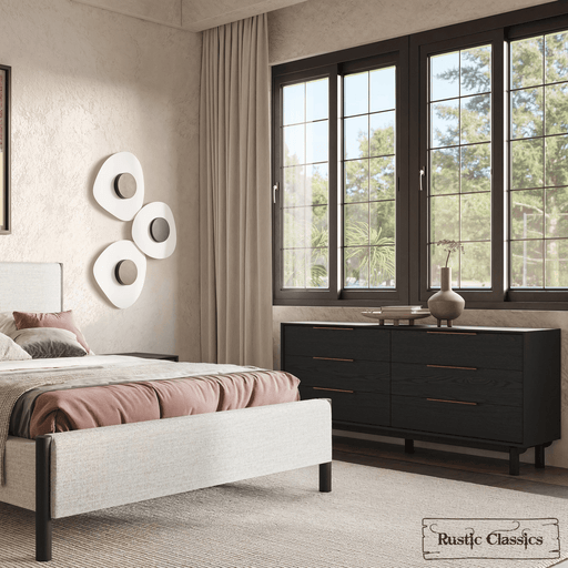 Rustic Classics Dresser Muskoka Oak 6 Drawer Dresser in Black
