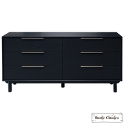 Rustic Classics Dresser Muskoka Oak 6 Drawer Dresser in Black