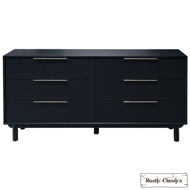 Rustic Classics Dresser Muskoka Oak 6 Drawer Dresser in Black