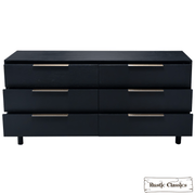 Rustic Classics Dresser Muskoka Oak 6 Drawer Dresser in Black