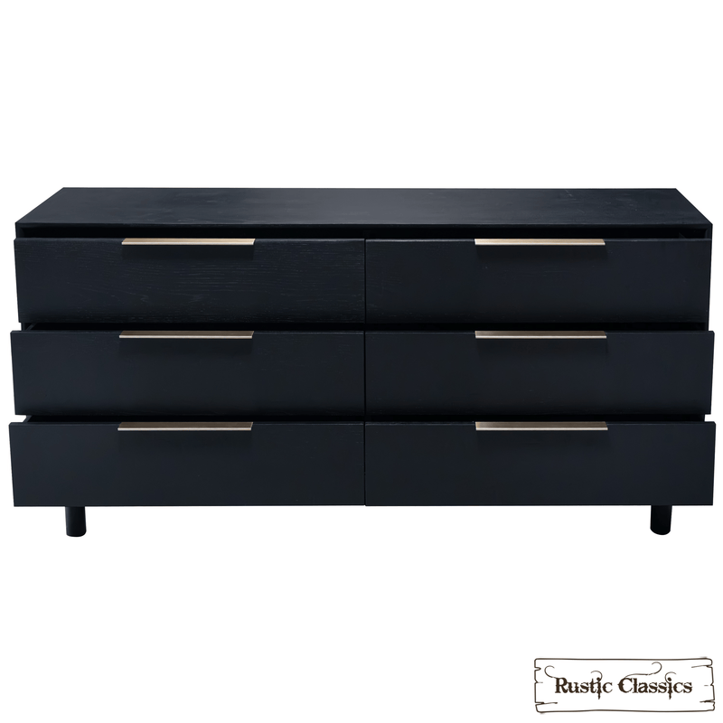 Rustic Classics Dresser Muskoka Oak 6 Drawer Dresser in Black