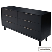 Rustic Classics Dresser Muskoka Oak 6 Drawer Dresser in Black