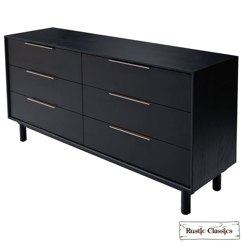 Rustic Classics Dresser Muskoka Oak 6 Drawer Dresser in Black