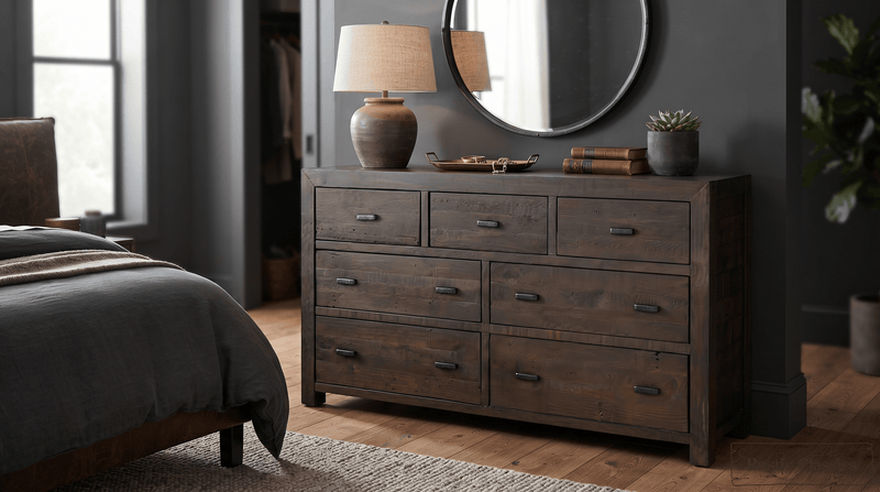 Rustic Classics Dresser Whistler Reclaimed Wood 7 Drawer Dresser in Brown