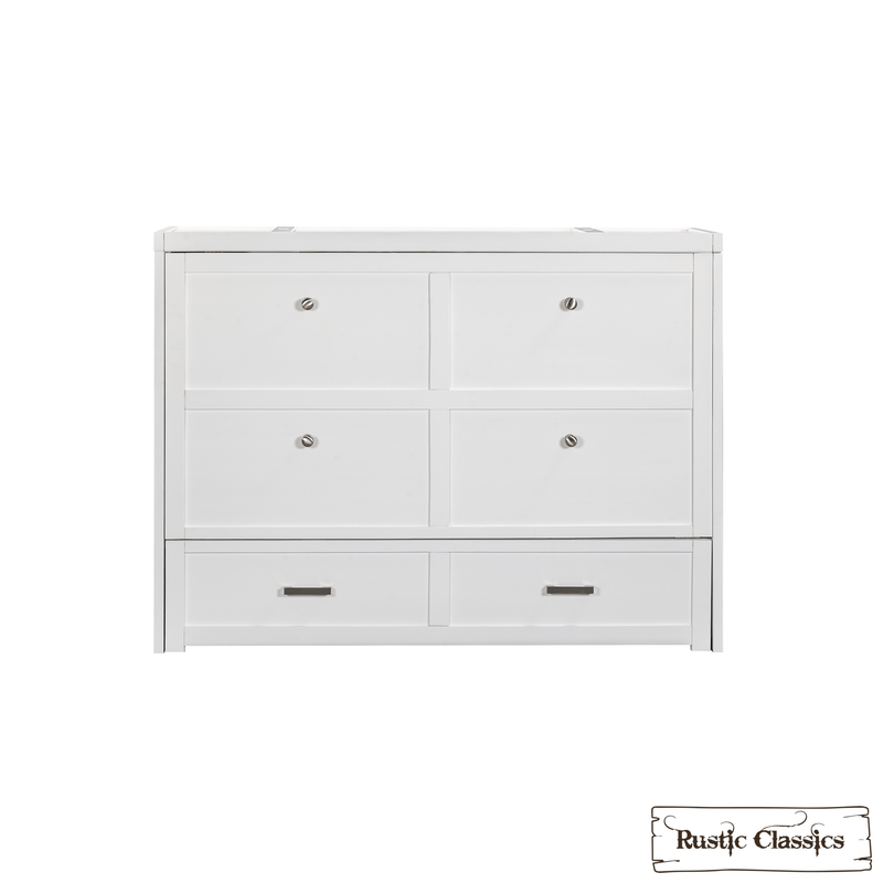 Rustic Classics Murphy Bed Stow Full Size Murphy Bed Cabinet with Gel Memory Foam Mattress - Available in 4 Colours