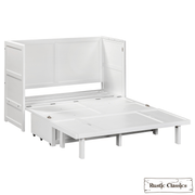 Rustic Classics Murphy Bed Stow Full Size Murphy Bed Cabinet with Gel Memory Foam Mattress - Available in 4 Colours