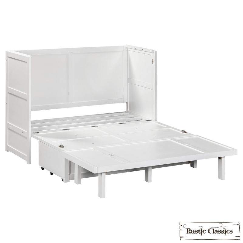 Rustic Classics Murphy Bed Stow Full Size Murphy Bed Cabinet with Gel Memory Foam Mattress - Available in 4 Colours