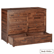 Rustic Classics Murphy Bed Stow Full Size Murphy Bed Cabinet with Gel Memory Foam Mattress - Available in 4 Colours