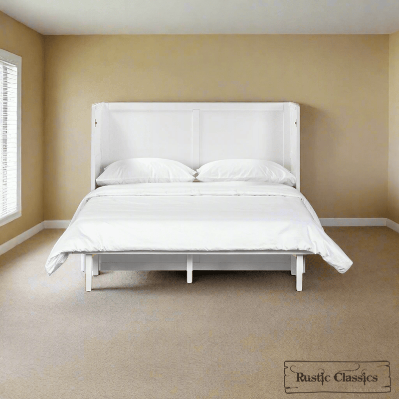 Rustic Classics Murphy Bed Stow Full Size Murphy Bed Cabinet with Gel Memory Foam Mattress - Available in 4 Colours