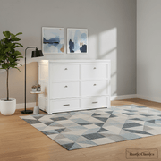 Rustic Classics Murphy Bed Stow Full Size Murphy Bed Cabinet with Gel Memory Foam Mattress - Available in 4 Colours