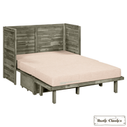Rustic Classics Murphy Bed Stow Full Size Murphy Bed Cabinet with Gel Memory Foam Mattress - Available in 4 Colours