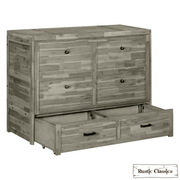 Rustic Classics Murphy Bed Stow Full Size Murphy Bed Cabinet with Gel Memory Foam Mattress - Available in 4 Colours