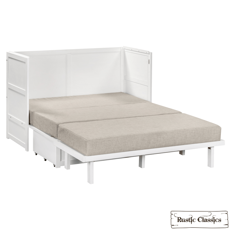 Rustic Classics Murphy Bed Stow King Size Murphy Bed Cabinet with Gel Memory Foam Mattress - Available in 2 Colours
