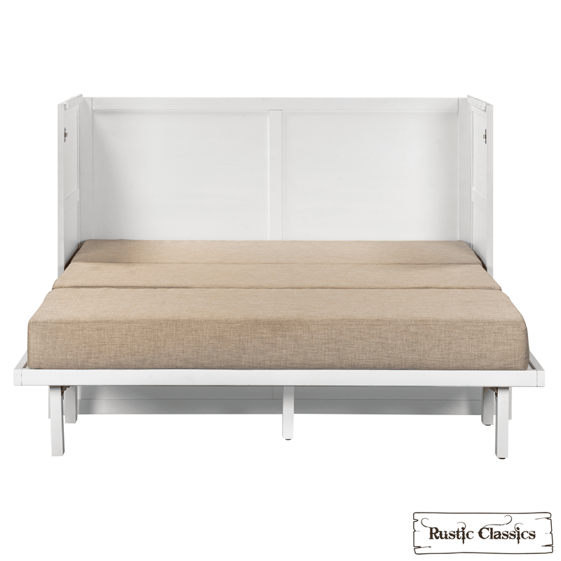 Rustic Classics Murphy Bed Stow King Size Murphy Bed Cabinet with Gel Memory Foam Mattress - Available in 2 Colours