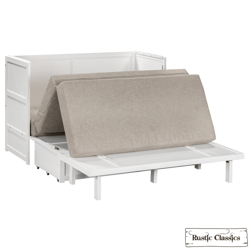 Rustic Classics Murphy Bed Stow King Size Murphy Bed Cabinet with Gel Memory Foam Mattress - Available in 2 Colours