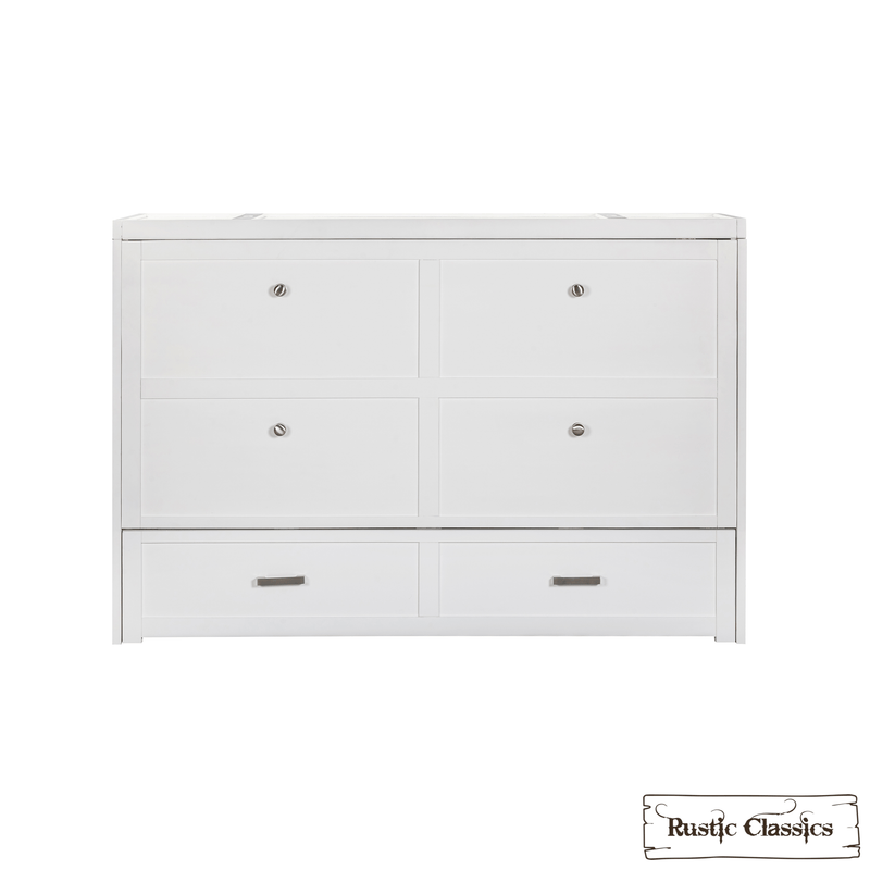 Rustic Classics Murphy Bed Stow King Size Murphy Bed Cabinet with Gel Memory Foam Mattress - Available in 2 Colours