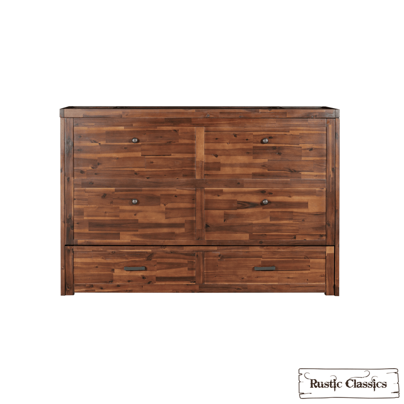 Rustic Classics Murphy Bed Stow King Size Murphy Bed Cabinet with Gel Memory Foam Mattress - Available in 2 Colours