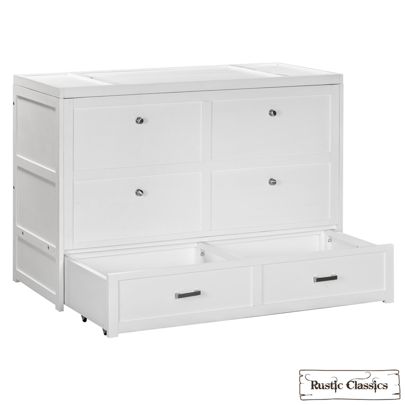 Rustic Classics Murphy Bed Stow Queen Size Murphy Bed Cabinet with Gel Memory Foam Mattress - Available in 4 Colours