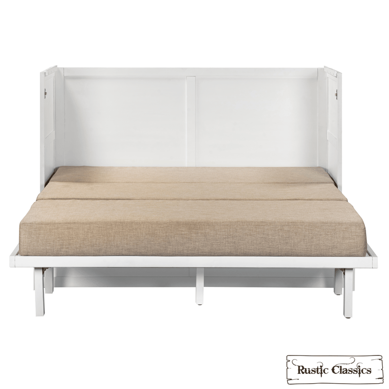 Rustic Classics Murphy Bed Stow Queen Size Murphy Bed Cabinet with Gel Memory Foam Mattress - Available in 4 Colours