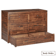 Rustic Classics Murphy Bed Stow Queen Size Murphy Bed Cabinet with Gel Memory Foam Mattress - Available in 4 Colours