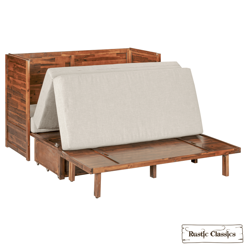 Rustic Classics Murphy Bed Stow Queen Size Murphy Bed Cabinet with Gel Memory Foam Mattress - Available in 4 Colours