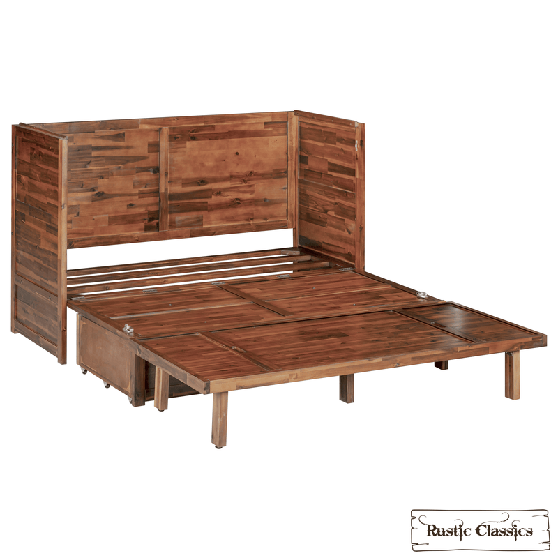 Rustic Classics Murphy Bed Stow Queen Size Murphy Bed Cabinet with Gel Memory Foam Mattress - Available in 4 Colours