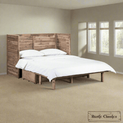 Rustic Classics Murphy Bed Stow Queen Size Murphy Bed Cabinet with Gel Memory Foam Mattress - Available in 4 Colours